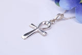 Small 27 mm Long Ankh Cross Necklace, Made From Solid Cast Silver