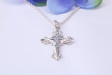 Small 26 mm Long Crucifix Necklace, Made From Solid Cast Silver, Complete With Silver Chain