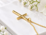 Bark Effect Cross Necklace, Made From Solid Cast Gold, British Hallmarked