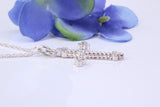 Small Ornate Cross Necklace, Made From Solid Cast Silver, Complete With Silver Chain