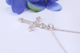Small Ornate Cross Necklace, Made From Solid Cast Silver, Complete With Silver Chain