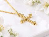 Ornate Cross Necklace, Made From Solid Cast Gold, British Hallmarked