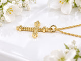 Ornate Cross Necklace, Made From Solid Cast Gold, British Hallmarked
