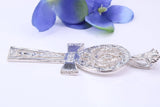 Very Large 60 mm Long Ornate Cross, Made From Solid Cast Silver, British Hallmarked