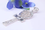 Very Large 60 mm Long Ornate Cross, Made From Solid Cast Silver, British Hallmarked