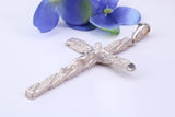 70 mm Long, Very Large Crucifix, Made From Solid Cast Silver, British Hallmarked