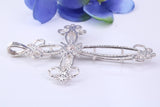 62 mm Long, Large Silver Ornate Cross, Made From Solid Cast Silver, British Hallmarked