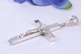 43 mm Long, Heavy Sterling Silver Crucifix, Made From Solid Cast Silver, British Hallmarked