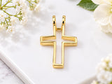 Open Work Latin Cross Necklace, Made From Solid Cast Gold, British Hallmarked