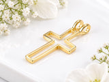 Open Work Latin Cross Necklace, Made From Solid Cast Gold, British Hallmarked