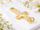Open Work Latin Cross Necklace, Made From Solid Cast Gold, British Hallmarked