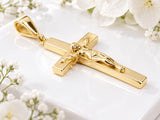 43 mm Long Crucifix, Made From Solid Gold Silver, British Hallmarked