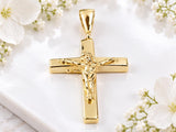 43 mm Long Crucifix, Made From Solid Gold Silver, British Hallmarked
