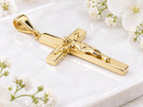43 mm Long Crucifix, Made From Solid Gold Silver, British Hallmarked