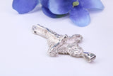 43 mm Long, Ornate Sterling Silver Crucifix Necklace, Made From Solid Cast Silver, British Hallmarked