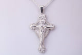 43 mm Long, Ornate Sterling Silver Crucifix Necklace, Made From Solid Cast Silver, British Hallmarked