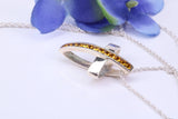 28 mm Long, Yellow C Z set Sterling Silver Cross, Made From Solid Cast Silver