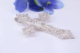 Very Large 60 mm Long Ornate Cross, Made From Solid Cast Silver, British Hallmarked