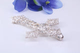 Very Large 60 mm Long Ornate Cross, Made From Solid Cast Silver, British Hallmarked