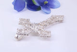 Very Large 60 mm Long Ornate Cross, Made From Solid Cast Silver, British Hallmarked
