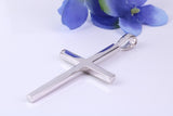Very Large 50 mm Long Chunky Cross, Made From Solid Cast Silver, Option of Silver Chain, British Hallmarked