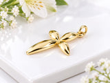 Four Petal Floral Cross Necklace, Made From Solid Cast Gold, British Hallmarked
