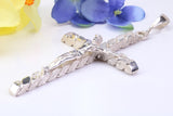 90 mm Long, Very Large Crucifix, Made From Solid Cast Silver, With Heavy Belcher Chain, British Hallmarked