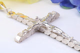 90 mm Long, Very Large Crucifix, Made From Solid Cast Silver, With Heavy Belcher Chain, British Hallmarked
