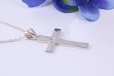 30 mm Long Plain Polished Silver Cross, Made From Solid Cast Silver