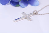 30 mm Long Plain Polished Silver Cross, Made From Solid Cast Silver