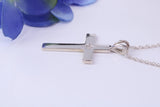 30 mm Long Plain Polished Silver Cross, Made From Solid Cast Silver