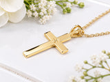 Simple Cross Necklace, Made From Solid Cast Gold, British Hallmarked