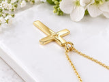 Simple Cross Necklace, Made From Solid Cast Gold, British Hallmarked