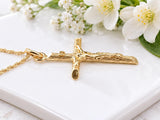 Simple Crucifix Necklace, Made From Solid Cast Gold, British Hallmarked