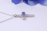 Small 21 mm Long Patterned Cross, Made From Solid Cast Silver, Complete With Silver Chain