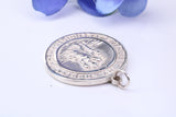 29 mm Round St Christopher, Large Chunky and Made From Solid Cast Silver, British Hallmarked
