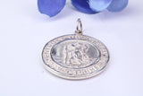 29 mm Round St Christopher, Large Chunky and Made From Solid Cast Silver, British Hallmarked