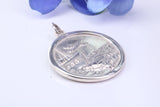 29 mm Round St Christopher, Large Chunky and Made From Solid Cast Silver, British Hallmarked