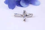 25 mm Long Plain Polished Silver Cross, Made From Solid Cast Silver