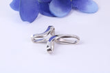 25 mm Long Plain Polished Silver Cross, Made From Solid Cast Silver