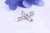 25 mm Long Plain Polished Silver Cross, Made From Solid Cast Silver