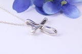 25 mm Long Plain Polished Silver Cross, Made From Solid Cast Silver
