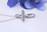 25 mm Long Plain Polished Silver Cross, Made From Solid Cast Silver