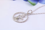 17 mm Round St Christopher necklace, Made From Solid Cast Silver