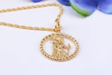 17 mm Round St Christopher Necklace, Made From Solid Cast Gold, British Hallmarked