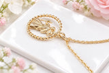 17 mm Round St Christopher Necklace, Made From Solid Cast Gold, British Hallmarked