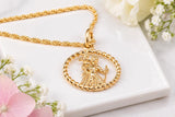 17 mm Round St Christopher Necklace, Made From Solid Cast Gold, British Hallmarked