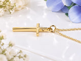 Dainty Cross Necklace, Made From Solid Cast Gold, British Hallmarked