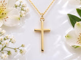 Dainty Cross Necklace, Made From Solid Cast Gold, British Hallmarked