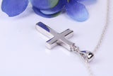 Sterling Silver Solid Chunky Cross Necklace, Made From Solid Cast Silver, Complete With Chain